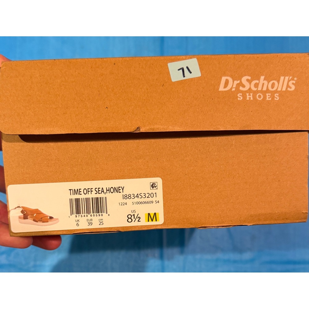 Dr. Scholls Time Off Sea Honey Brown Platform Sandals Womens 8.5 M I8834S3201